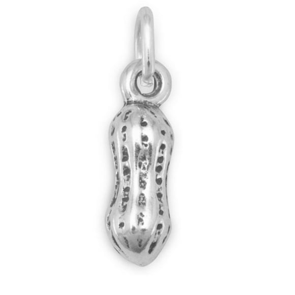 Peanut Charm Sterling Silver for Bracelet Tiny Nut Butter Goober Circus 